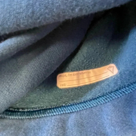 Ivivva Lululemon Blue Hoodie With Black Velvet Flowers Size  12 - Picture 7 of 9